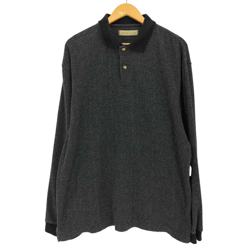 NATURALIFE 総柄 コットンポリ ポロシャツ メンズ import:XL